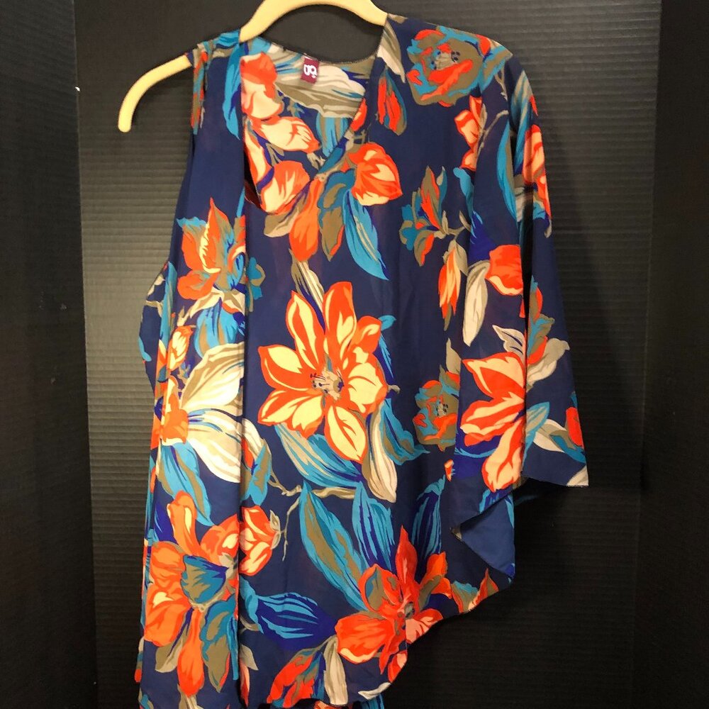 Travel Scarf Gena Accessories Vest Tunic Headwrap Floral Blue Modesty